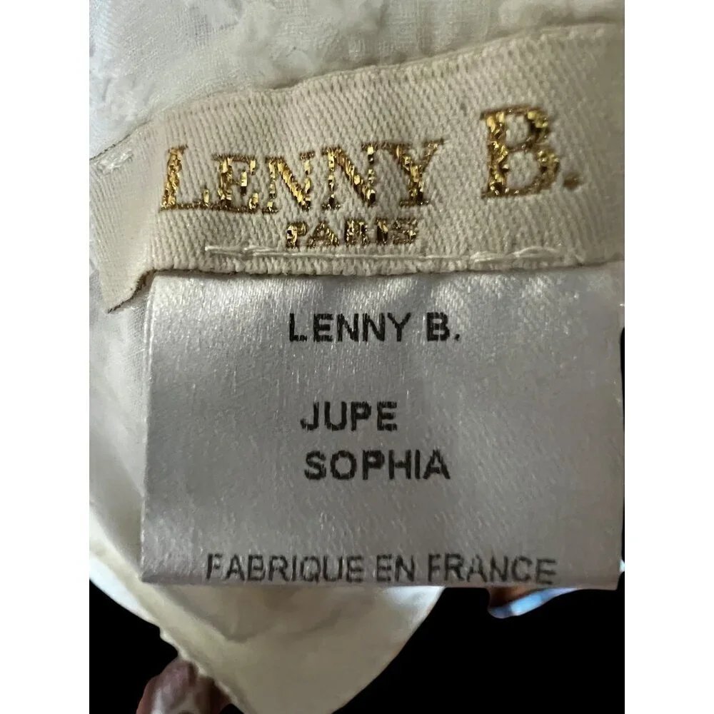 Lenny B. Paris Mini Skirt WOMEN 2, Chevron Textured White With Draped Detail BEA